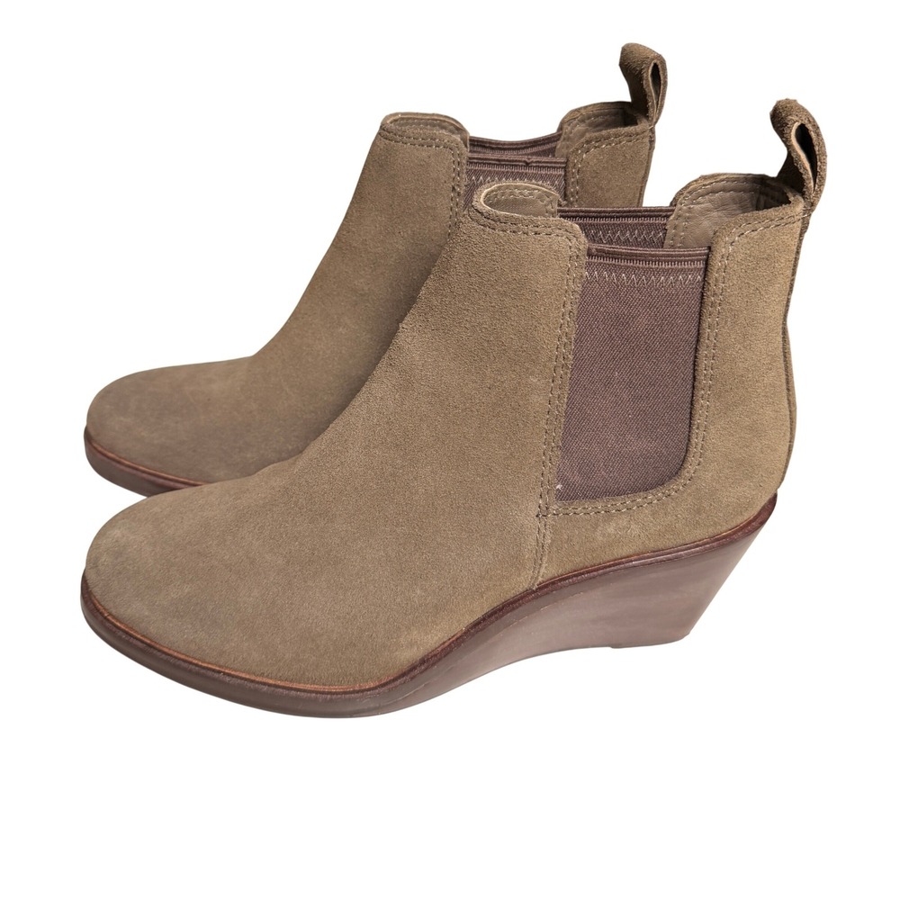 Madewell Suede Wedge Chelsea‎ Ankle Bootie Brown Minimalist Boho Classic Earthy